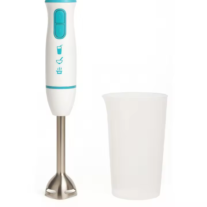 Batidora de Mano 400W con 2 Velocidades – Cuchillas de Acero Inoxidable, Brazo Resistente, Vaso Medidor 800ml Incluido, Potente y Compacta para Cocinar Rápido - 1