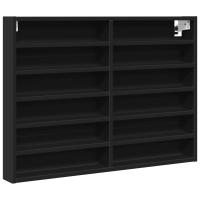 vidaXL Vitrina de madera ingeniería 80x8,5x58 cm Blanco, Negro, Roble Sonoma Mueble Almacenaje Estantería para Oficina, Estudio, Dormitorio Estantería/Librería/ mueble de Almacenamiento - details 3