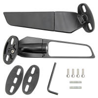 Espejo Retrovisor Ajustable Para Motocicleta 2pcs Interchangeable Con Alas De Viento Para Reemplazo En Ninja 250 300 H2 H4 Material Aleación De Aluminio + Goma - details 6