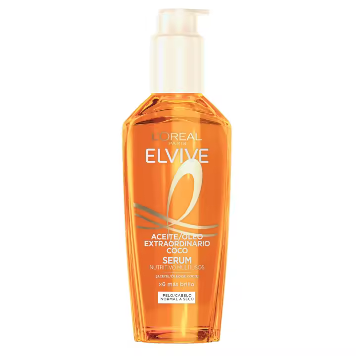 L'ORÉAL PARIS Elvive Aceite Extraordinario Serum Nutritivo Multiusos con Aceite de Coco Para Pelo Normal a Seco 100ml - 1