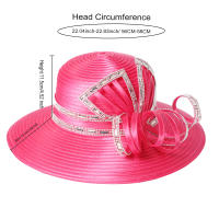 Sombrero De Encaje Blanco Elegante Para Mujer Con Lazo Satinado Para Boda Y Occasiones Formales Sombrero De Iglesia Derby - details 8