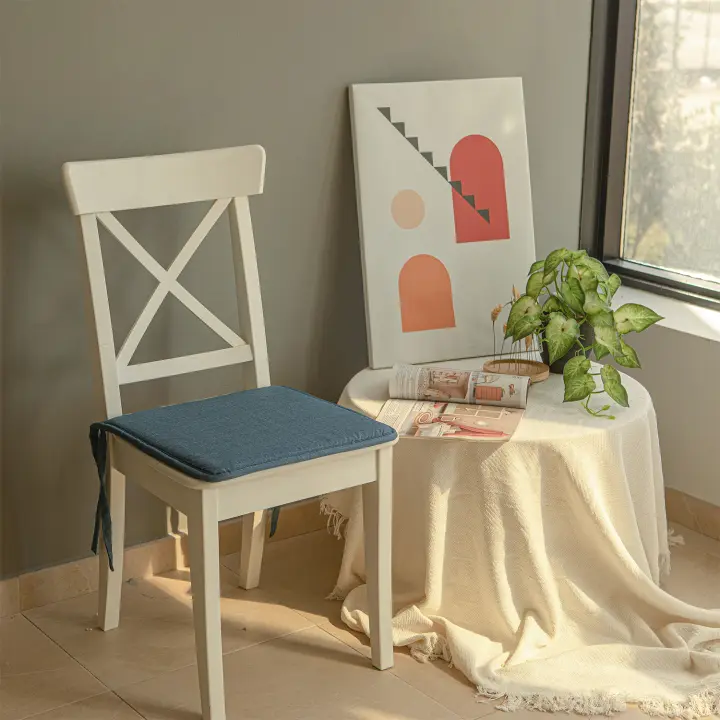 GREATOYAR Cojines para Silla, Cojines de Exterior, Decoración de Asiento de Jardín Casa Terraza, Cojín Decorativo con Correas de Sujeción, Fabricado en España, 40x40x2cm, 6 Unidades - 1