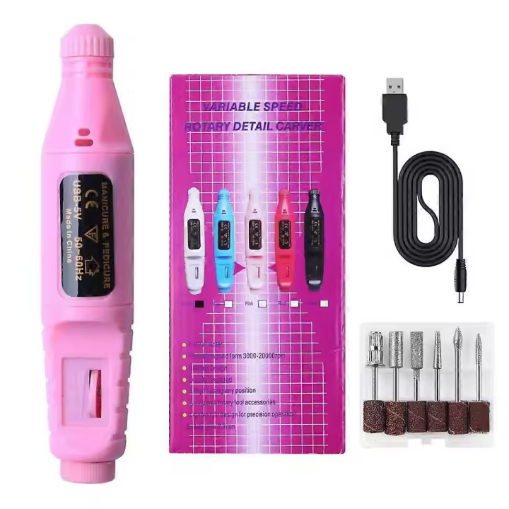 Professional Portable Electric Nail Drill, Gel Remover Nail Tools, Nail Polishing Machine Pedicure Machine Set - 1