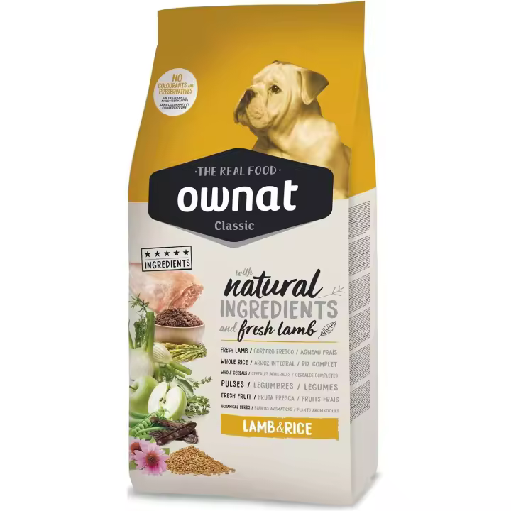 Ownat Pienso Classic Adult de Cordero y Arroz para Perros 4KG - 1
