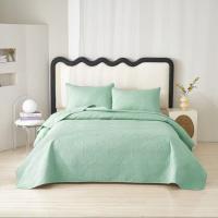 Colcha Liso Premium 6 Colores Neutros - Gris, Blanco, Beige, Verde, Azul y Rosa | Tallas Exactas 90, 105, 135 y 150 cm | Incluye 1-2 Fundas de Almohada Minimalistas | - details 4