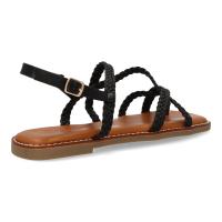 PuntoSalao Sandalias planas cómodas trenzadas para mujer color negro 1U4 - details 2