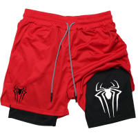 Shorts De Rendimiento Y2K Para Hombre Con Estampado De Araña 2 En 1 Deportivos Compresión Para Gimnasio Y Running Shorts Casuales De Polyester Cierre Con Cordón - details 3