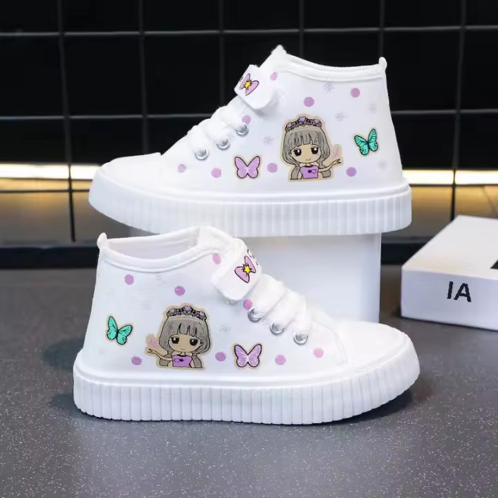Zapatos De Lona Para Niños Y Niñas Cuatro Estaciones Blancos Suaves Antideslizantes Casuales Tallas 3-15 Años Zapatos Combinados - 1