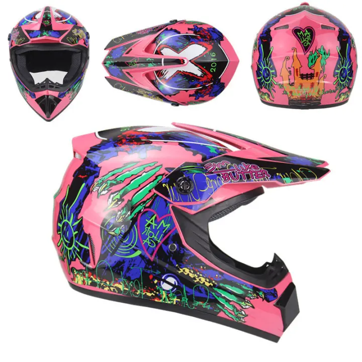 Casco Bicicleta Adulto Montaña,Casco De Descenso para Jóvenes Adultos Regalos Gafas Máscara Guantes BMX MTB ATV Bicicleta Carrera Integral Integral Casco - 1