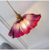 Lámpara Colgante De Vidrio Colorido LED Moderna Para Dormitorio Y Sala De Estar Iluminación Suspenso Candelabro Individual Para Barra De Hotel - details 22