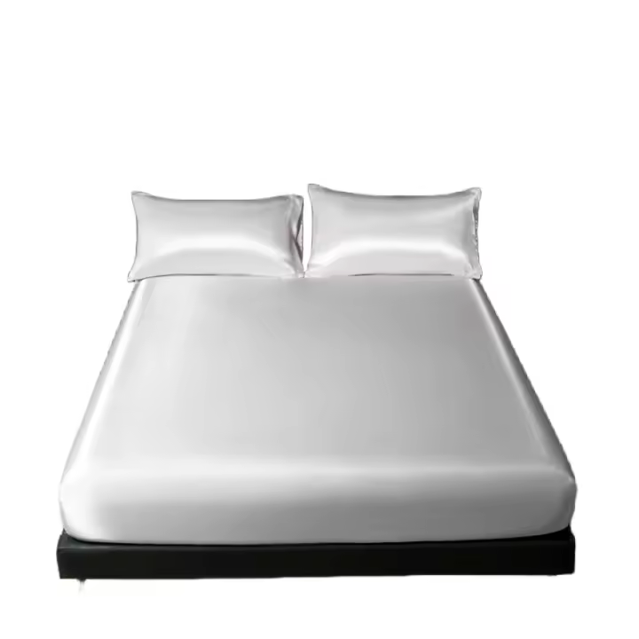 Sábana Elástica De Seda UPzo 100% Poliéster Para Cama Reina Sin Almohadero Funda De Matrícula Con Borde Elástico Cubierta De Seda Para Adultos - 1
