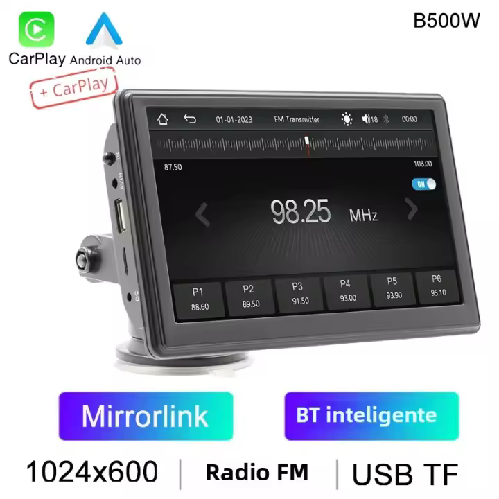 BQCC 7" Reproductor MP5 Portátil Para Coche Con Pantalla HD IPS Mirrorlink Bluetooth FM USB WIFI Soporte Para Carplay Y Android Auto - 1