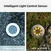 4pcs Lámparas Sótano LED Solar Potenciado Panel Solar Para Iluminación Exterior Pista De Jardín Luz Subterránea Control Sensor Inteligente IP65 Aluminio - details 2