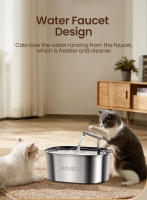 ROJECO Fuente De Agua Para Gatos Y Perros De Acero Inoxidable 3.2L Dispensador Automático Para Mascotas Accesorios Silencioso Y Con Filtro - details 7