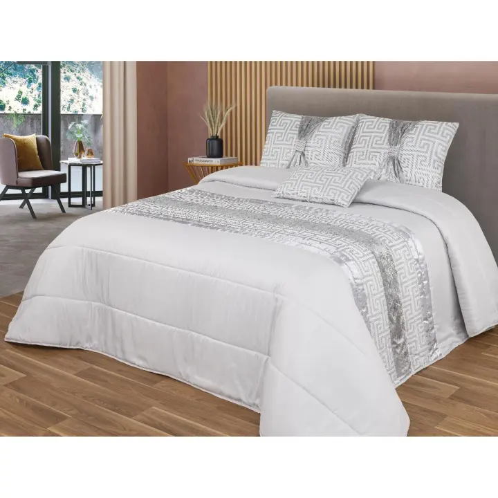 Colcha decorativa, con tres cojines relleno incluido,edredones cama edredon bouti calidad superior,Cómodo y duradero vale para Cama135/150cm Tamaño 250x260cm - 1