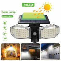 Luz Solar Exterior de Plástico Negro, 2 Focos de 78 LEDs, Sensor de Movimiento, Funciones Avanzadas, IP65, 15W, 6000K LED - GERIMPORT - details 0