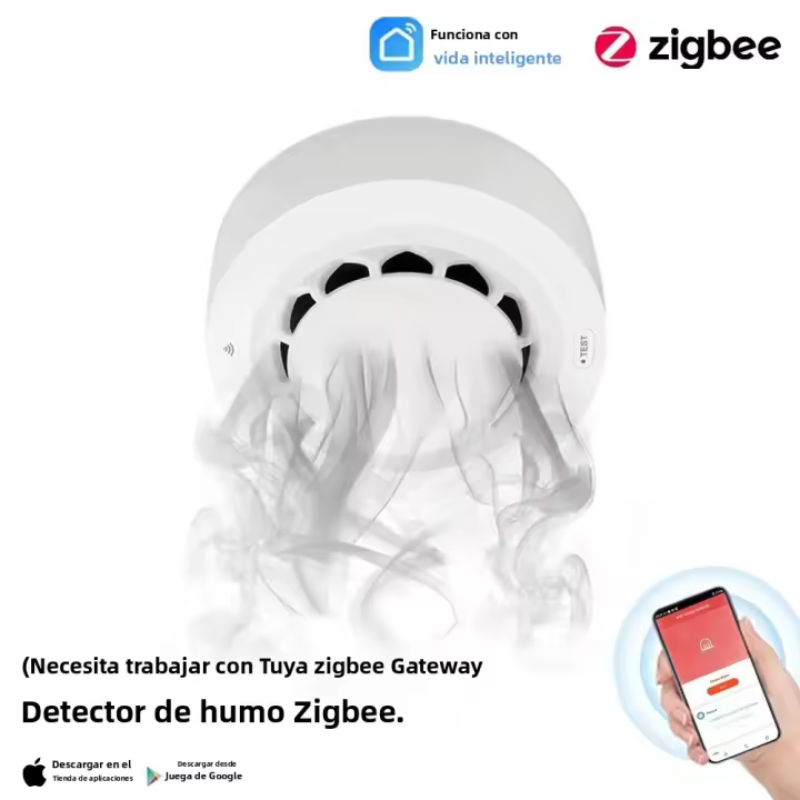 Detector De Fuma ONENUO Tuya ZigBee Alarma De Incendio Para Seguridad Doméstica Controlada Por App Smart Life Protección De Seguridad Contra Fuego - 1