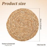 Juego De 6 Tapetes De Comedor Redondos Tejidos a Mano Resistente Al Calor Decorativos Para Mesa Material Ecológico Linen - details 8