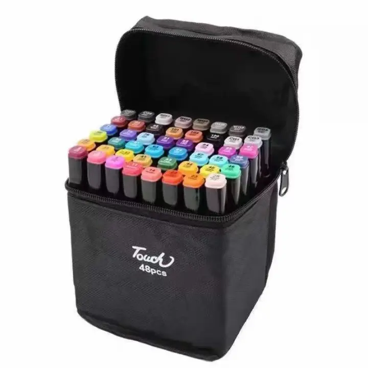 Art Markers Rotulador permanente de graffiti con doble punta, Juego de rotuladores de doble punta para estudiantes, Set de 24/36/60/80 colores, marcadores de animación para marcapáginas, dibujo, pintura,envio desde España - 1