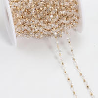 Cadena De Bohemia Con Bolas KC Oro Para Fabricación De Joyas DIY 1 Metro Material Metal Cobre Sin Químicos De Alta Importancia - details 3