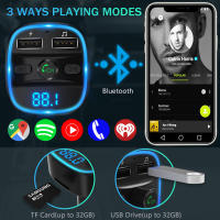 LENCENT Transmisor FM Bluetooth Con Adaptador De Radio Inalámbrico Kit De Coche Soporte Carga Dual USB Reproductor MP3 TF Card - details 1