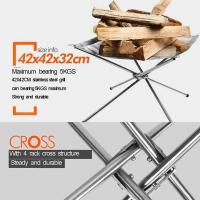 Estante De Fuego Plegable De Acero Inoxidable Para Camping Al Aire Libre BBQ Bonfire En Jardín Y Patio Marco De Madera Para Campfire - details 4