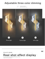 Lámpara De Pared LED Nórdica Para Iluminación Interior De Dormitorio Y Sala De Estar Moderna Decoración Sconces Montaje En Pared Color Negro Y Oro - details 5