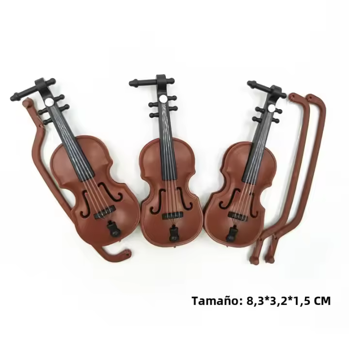 Guitarra Clásica Y Violín Modelos Musicales Para Muñecas De Casa De Muñecas 1/12 Material Orgánico Origien China - 1