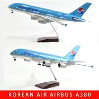 Modelo De Avión Airbus A380 1:160 47CM Con Luz LED Coreana Máquina De Fundición a Presión Regalo Para Enthusiasts De La Aviación Coleccionable Moderno - details 0