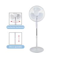 Set de 2 ventiladores de pie 18 pulgadas potencia 80W color negro con movimiento multidireccional cabezal oscilante altura ajustable 130x50 cm diseño moderno silenciosos para hogar oficina y verano - details 1