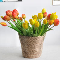 5pcs/Bunch Tulipes Artificiales Rosa De Alta Calidad Silicona Para Decoración De Hogar Y Bodas Flor Falsa Realista Para Bouquet - details 0