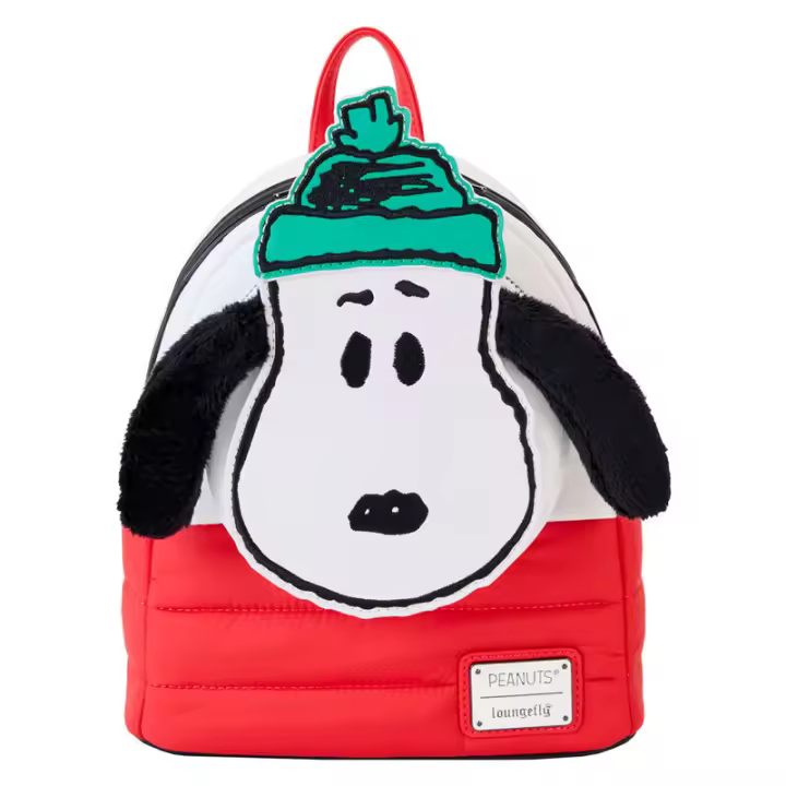 Mochila Holiday Snoopy Loungefly 26cm. Mochila ergonómica con amplio espacio. Diseño resistente y versátil para llevar tus pertenencias con estilo. - 1