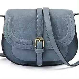 Bolso bandolera Pequeño para Mujer, estilo cartera or Bandolera, vintage Estilo, de Piel Vegana (Azul) - 1