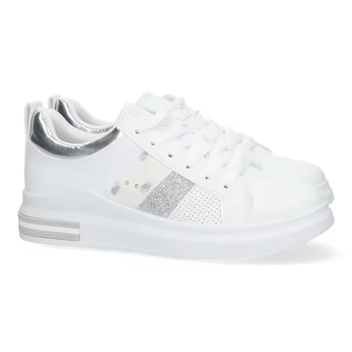 PuntoSalao Zapatillas elegantes planas cómodas para mujer color blanco FC-13 - 1