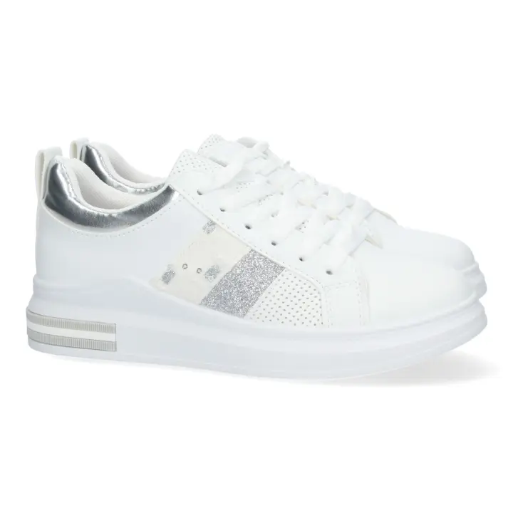 PuntoSalao Zapatillas elegantes planas cómodas para mujer color blanco FC-13 - 1