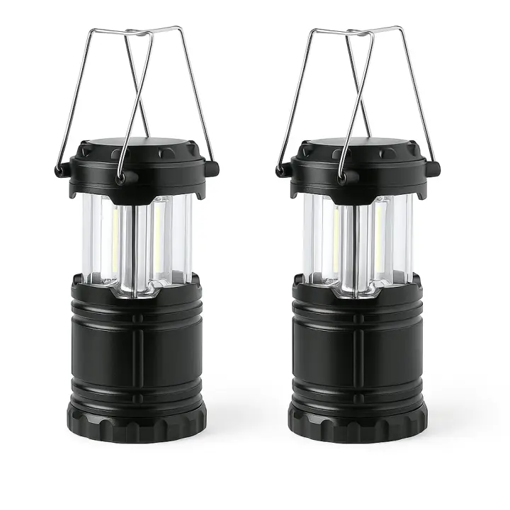 Pack x2 Lampara Linterna Camping Led - 2 Piezas Plegables LED Luz Camping - L interna Emergencias - Lampara Portátil - Linterna Camping - Lampara Senderismo, Pesca - Perfectas para exteriores, caravanas, cortes de luz y actividades nocturnas - 1