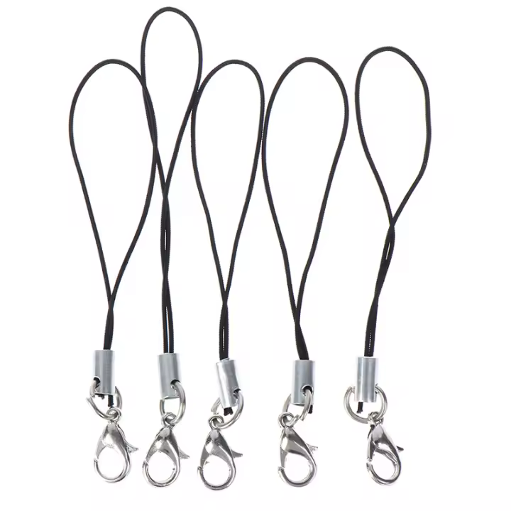 Lanyard De 10 Piezas Para Llaves De USB Correa De Cuerda Negra Unisex Material Acrílico Accesorio De Cadena De Teléfono - 1