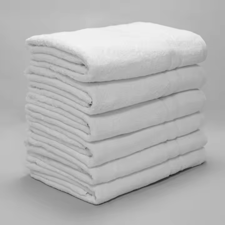 Burritos Blanco | Toallas Hostelería Lisas STOX10 Blanco | Toallas 70x140 cm (+ Medidas Availbles) | Rizo Algodón 100% 480 gr/m² | Toalla de Ducha | Toallas Blanca - 1