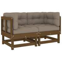 vidaXL Sofás esquineros con cojines 2 uds madera maciza de pino Pino natural, Pino blanco, Pino gris Conjunto Terraza Muebles Jardín Exterior Juego de Muebles de jardín Mueble Jardín Exterior Muebles de Salon Exterior - details 3