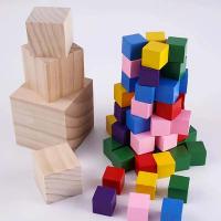 6PCS Bloques De Madera No Terminados De 3cm Para Manualidades De Madera Cubos De Pino Para Pintura Puzzle Y Grabado DIY - details 4