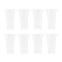 Maceta transparente de 5 pulgadas y 8 piezas para flores, maceta de orquídeas de plástico con agujeros, para plantas altas, decoración del hogar y tienda de flores - details 0