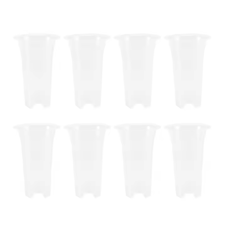 Maceta transparente de 5 pulgadas y 8 piezas para flores, maceta de orquídeas de plástico con agujeros, para plantas altas, decoración del hogar y tienda de flores - 1