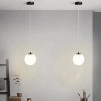 Modern Simple Lámpara Colgante LED Nordic Para Sala De Estar Dormitorio Restaurante Bar Decoración Hogar 220V Metal Blanco - details 1