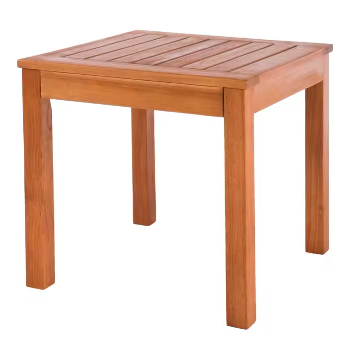 Lola Home Mesita de jardín Nina auxiliar de acacia maciza marrón de 40x40x40 cm - 1