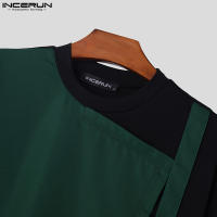 Camiseta De Hombre Estilo Casual INCERUN Con Diseño De Mochila Y Hebilla Manga Corta Patchwork S-5XL Para Verano - details 12