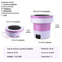 Máquina De Lavar Portátil De 7L Plegable Pequeña Con Modos Automáticos Cesta De Ropa Máquina De Lavar Para Viajes Y Uso Doméstico - details 17