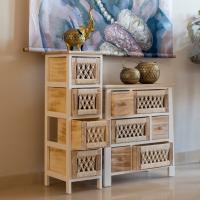 CAPRILO REGALOS & DECORACIÓN Mueble Cajonero Moderno Decorativo de Madera con 6 Cajones "Estilo Bohemio". Muebles Auxiliares. Regalos Originales. Decoración Hogar. 56 x 27 x 60 cm. - details 1