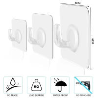 Gancho Adhesivo Fuerte Transparente Para Cocina Y Baño Sin Rastro Gancho Pegajoso Multifuncional Para Almacenamiento Y Colgar En Puerta Y Pared - details 1