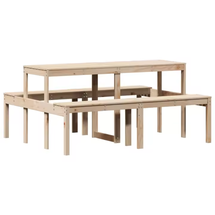 Mesa de pícnic Madera Maciza de Pino 160x134x75 cm - 1