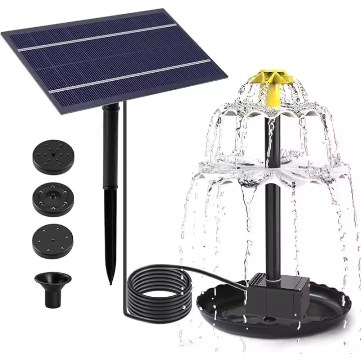 BIT Fuente de jardín solar al aire libre, bomba de estanque solar, bomba de riego solar decoración de estanque al aire libre fuente de agua jardín hogar bomba de cascada para estanque (2,5 W) - 1